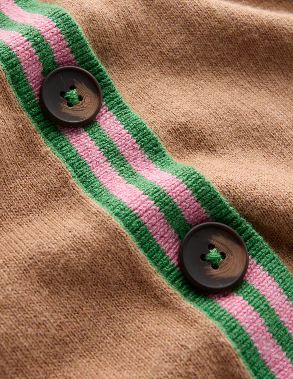 V Neck Longline Cardigan-Camel Melange / Boden Online