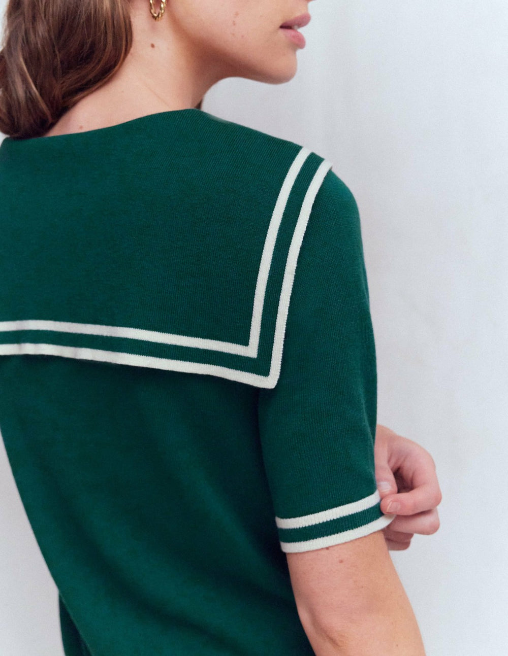 Sailor Collar sweater-Green / Boden Discount