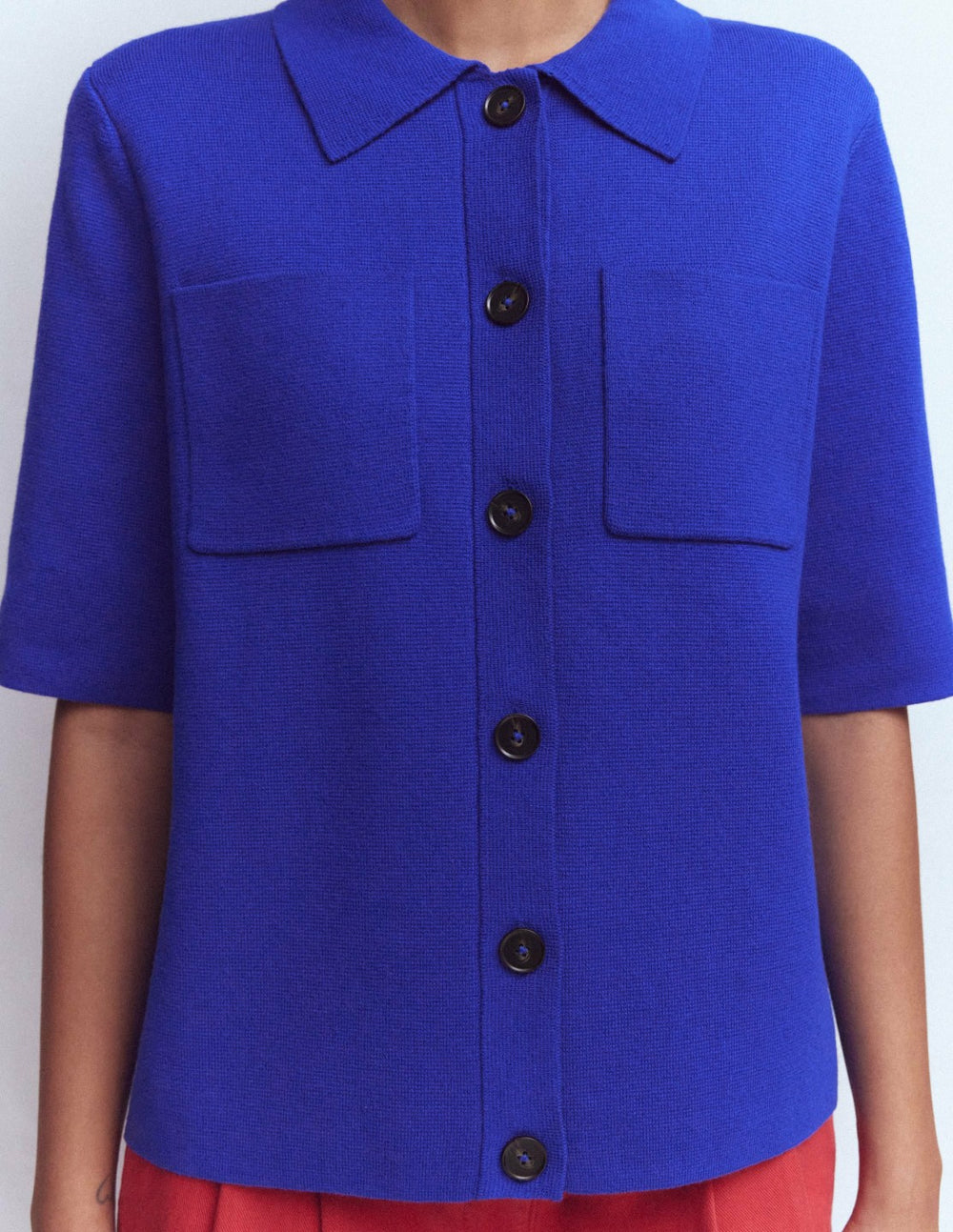 Short Sleeve Knit Shirt-Bright Blue / Boden