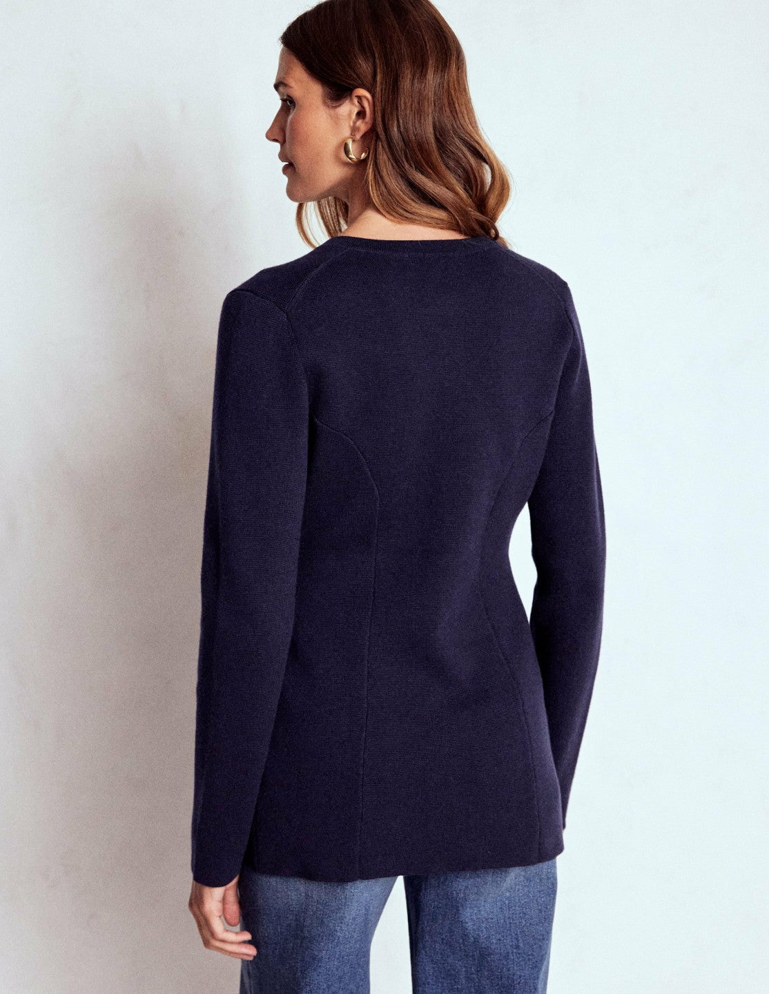 Joanna Fitted Knitted Jacket-Navy / Boden Online