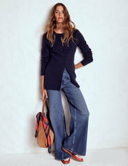 Joanna Fitted Knitted Jacket-Navy / Boden Online