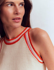 Saffron Crochet Racer Tank-Ivory / Boden Outlet