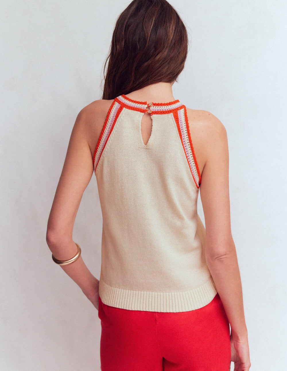 Saffron Crochet Racer Tank-Ivory / Boden Outlet