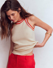 Saffron Crochet Racer Tank-Ivory / Boden Outlet