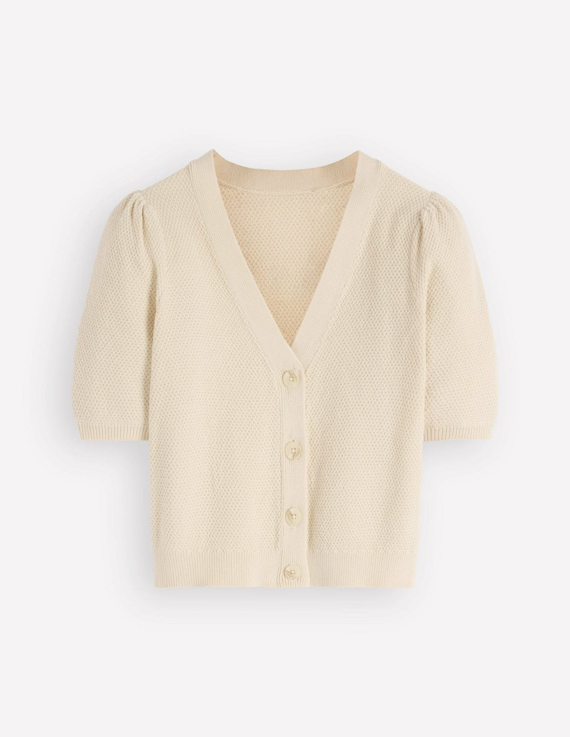 Hayley Cotton V-neck Cardigan-Warm Ivory / Boden Discount