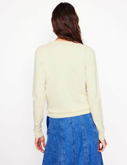 Emilia Cotton Crew Cardigan-Warm Ivory / Boden On sale