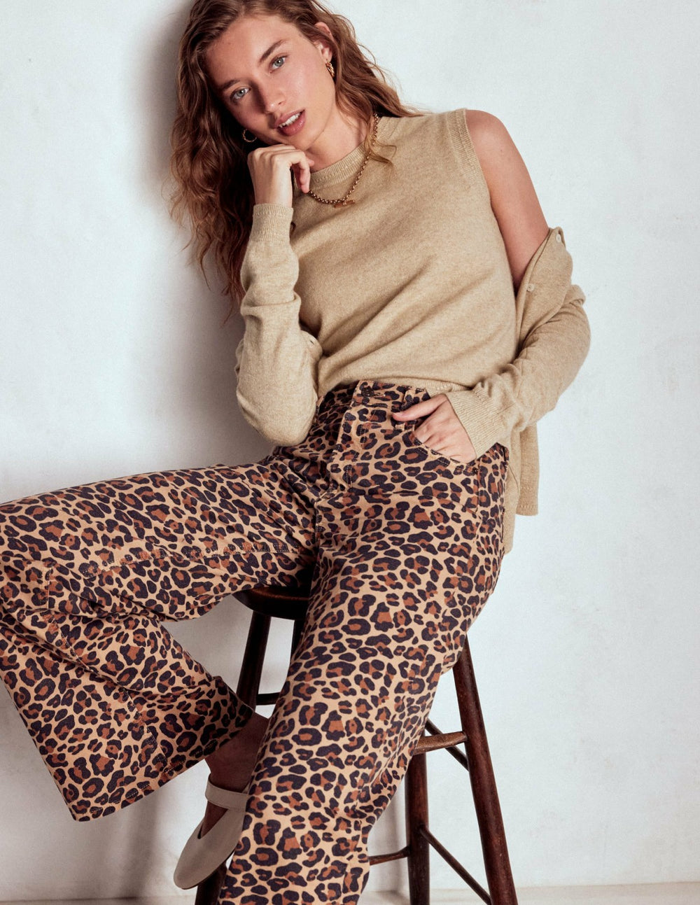 Eva Cashmere Crew Cardigan-Chinchilla Melange / Boden us