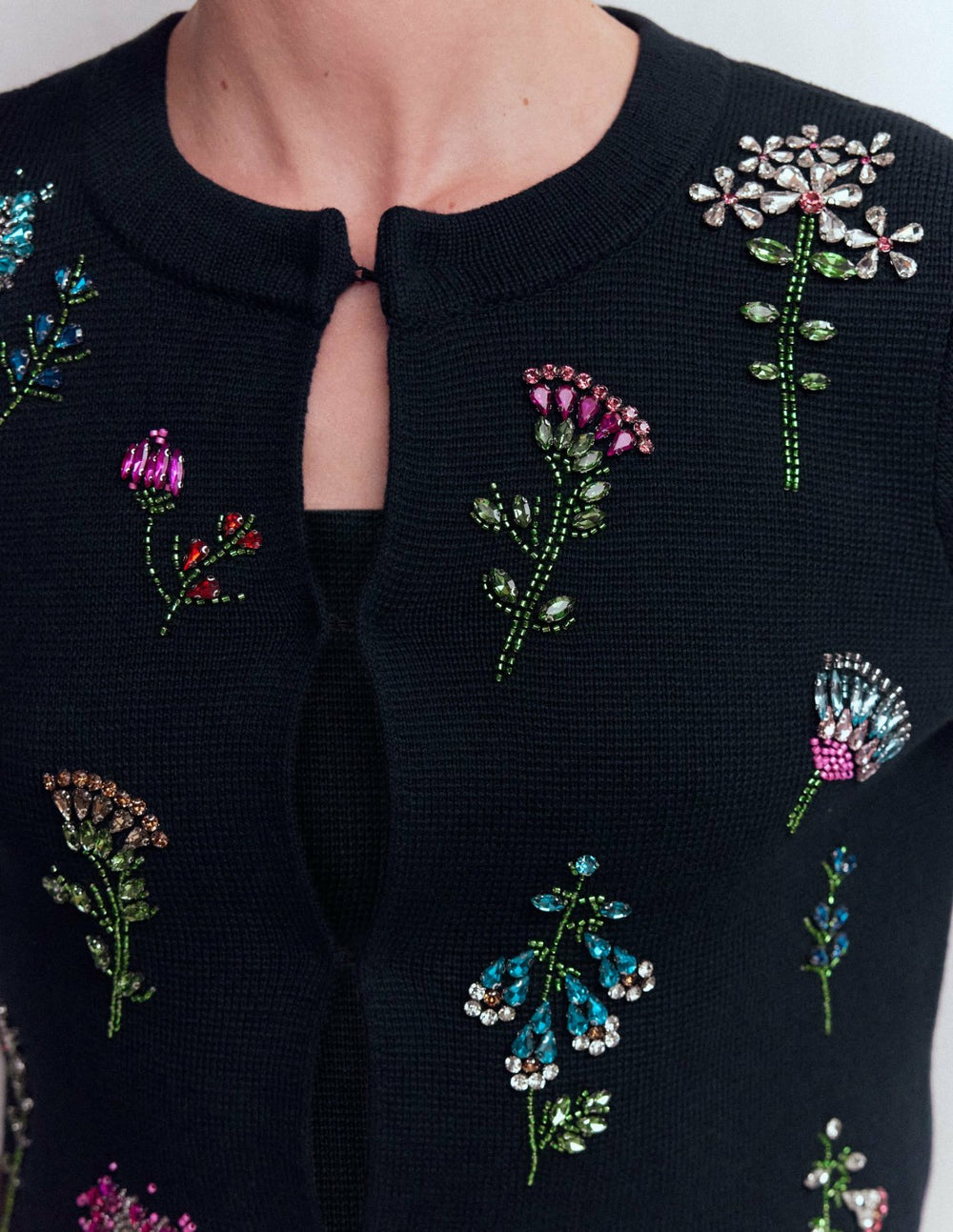 Embellished Knit Cardigan-Navy / Boden