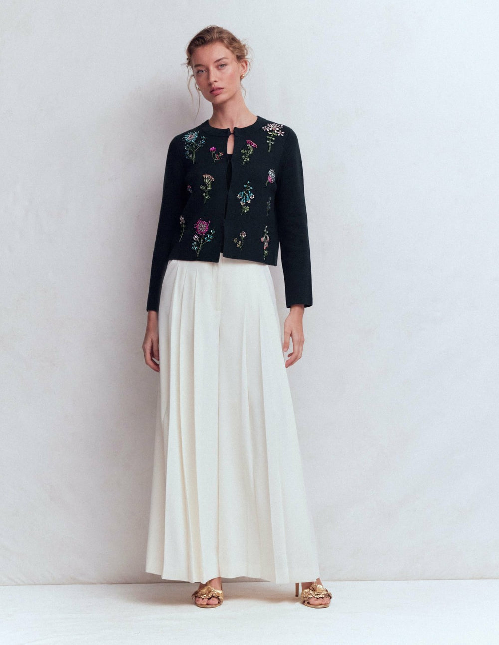 Embellished Knit Cardigan-Navy / Boden