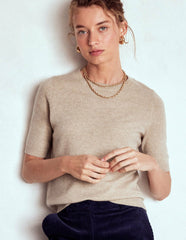 Eva Cashmere T-Shirt-Chinchilla Melange / Boden Sale