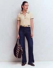 Pointelle Henley T-shirt-Cream / Boden Online