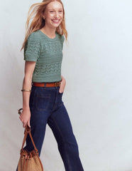 Monica Knitted T-Shirt-Blue / Boden Outlet