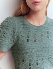 Monica Knitted T-Shirt-Blue / Boden Outlet