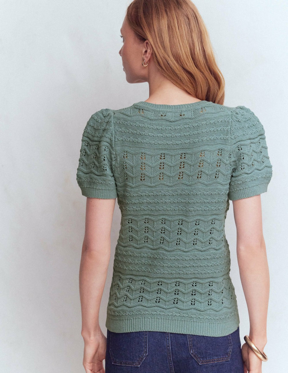Monica Knitted T-Shirt-Blue / Boden Outlet