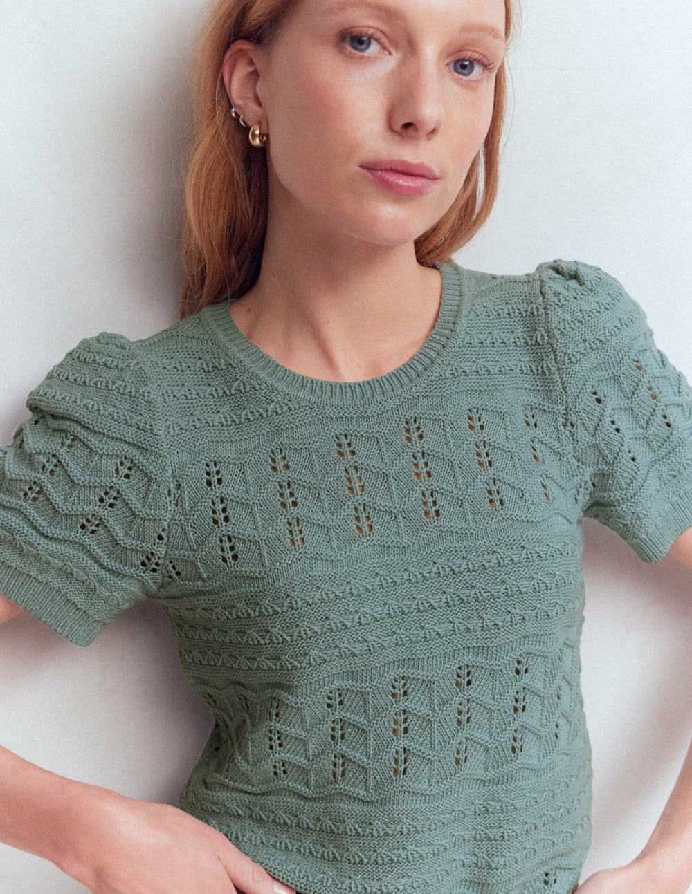 Monica Knitted T-Shirt-Blue / Boden Outlet