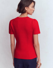 Short Sleeve Knitted Jacket-Red / Boden Discount