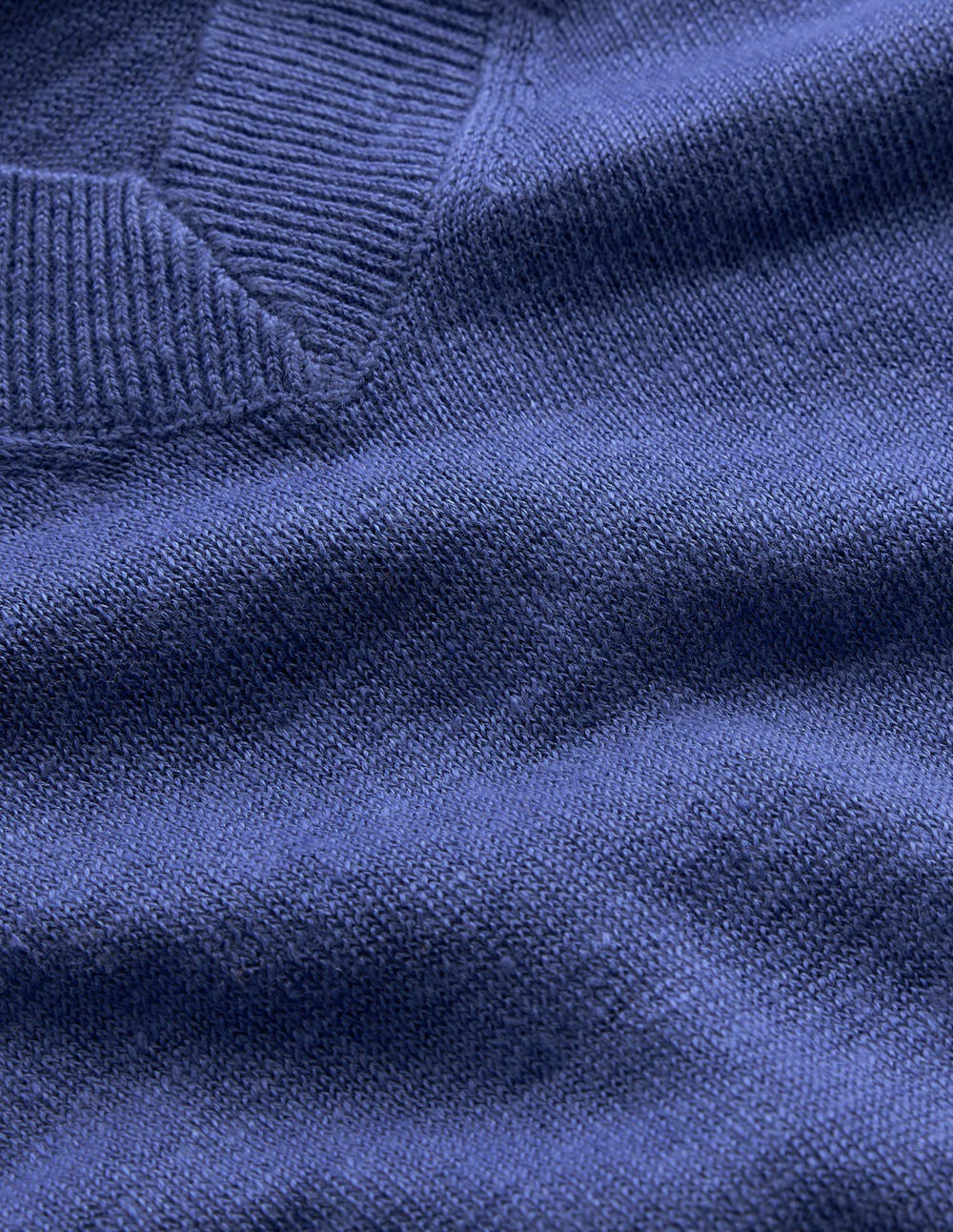 Agnes Linen V Neck T-Shirt-Solid Blue / Boden
