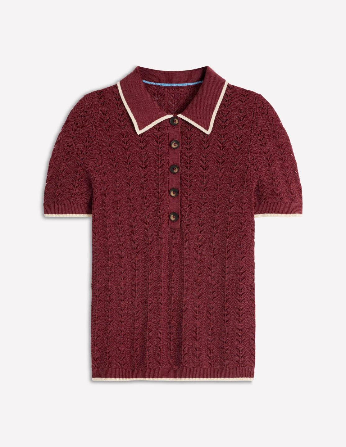 Pointelle Henley T-shirt-Rich Chestnut / Boden Online