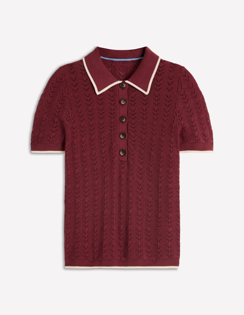 Pointelle Henley T-shirt-Rich Chestnut / Boden Online