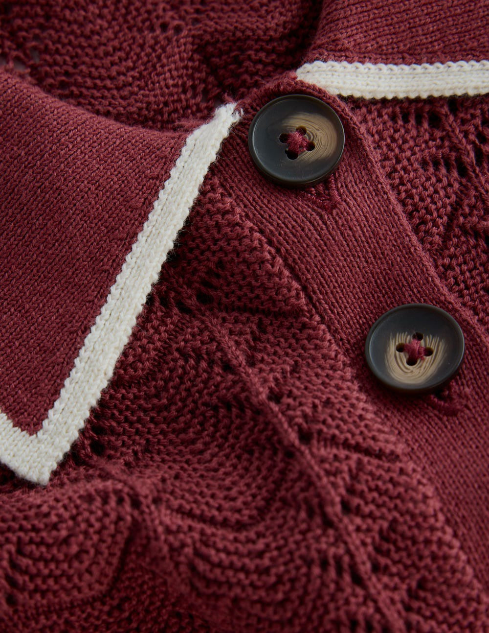 Pointelle Henley T-shirt-Rich Chestnut / Boden Online