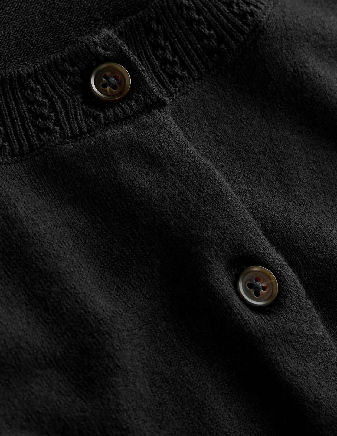Emilia Cotton Crew Cardigan-Black / Boden Outlet