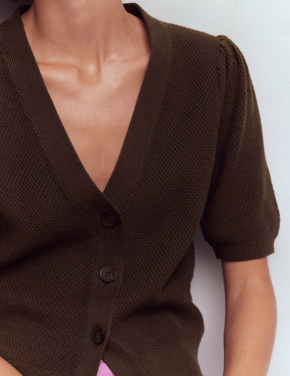 Hayley Cotton V-neck Cardigan-Espresso / Boden Discount