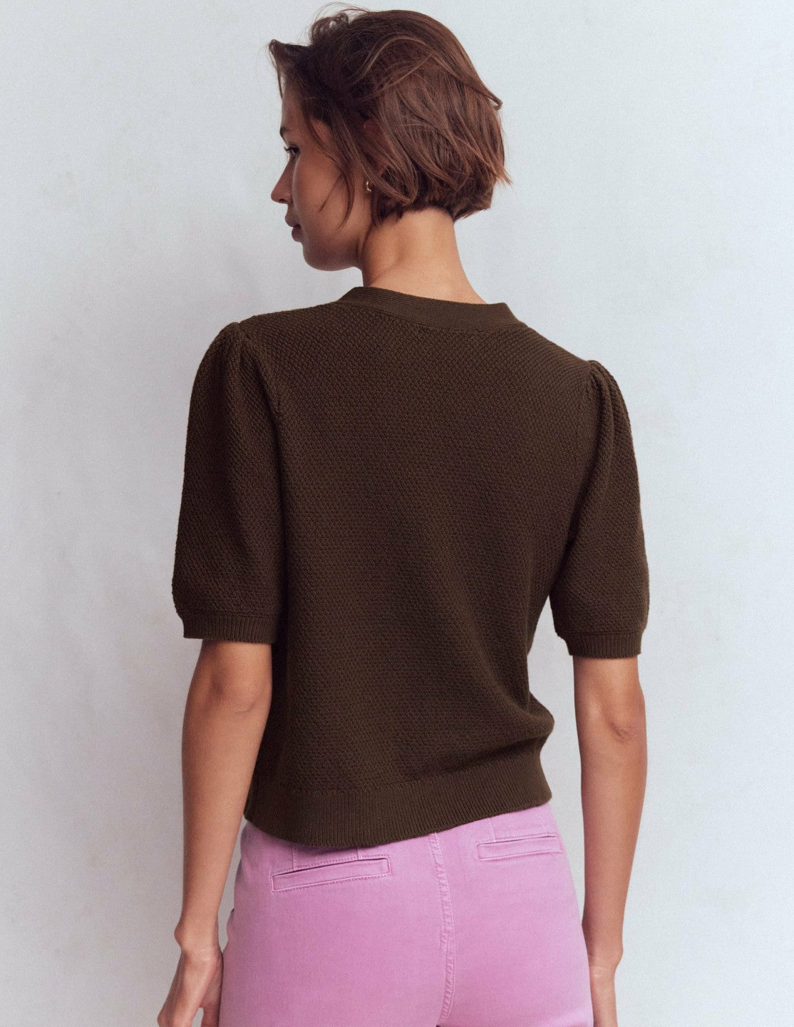 Hayley Cotton V-neck Cardigan-Espresso / Boden Discount