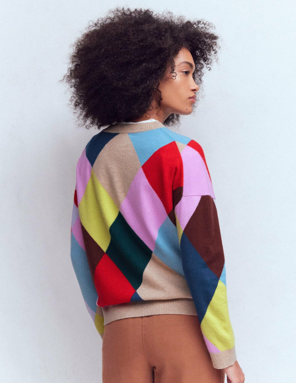 Anastasia Cashmere Sweater-Multi Harlequin Jumper / Boden Outlet