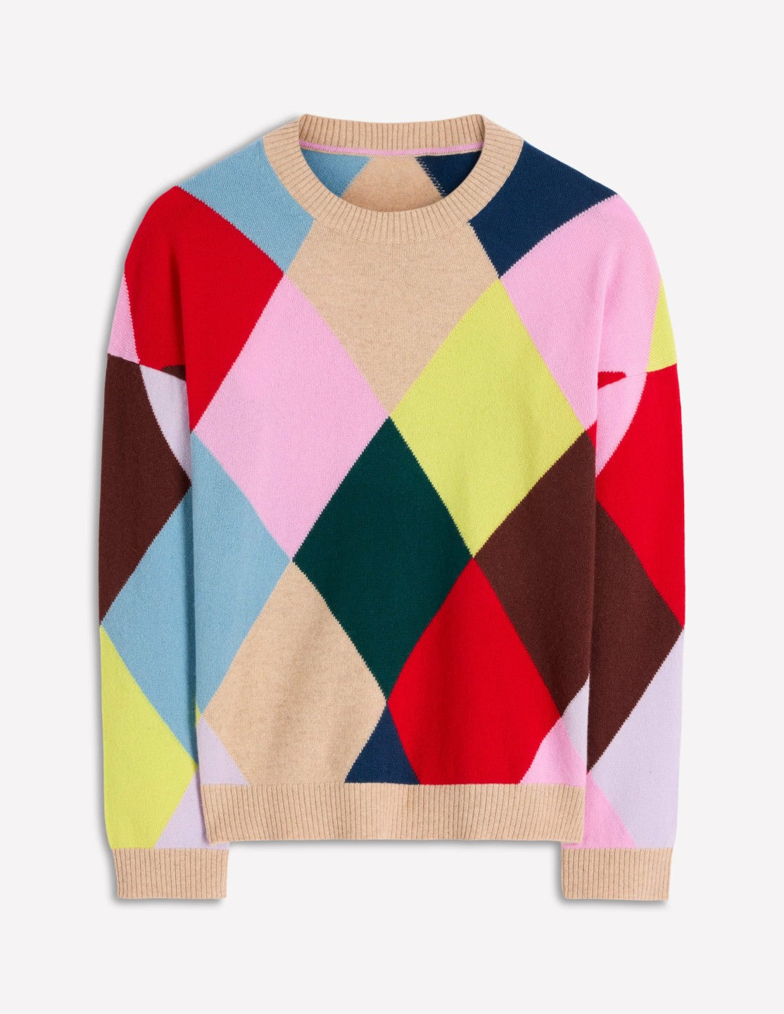 Anastasia Cashmere Sweater-Multi Harlequin Jumper / Boden Outlet