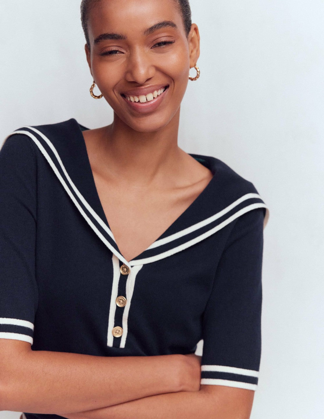 Sailor Collar sweater-Navy / Boden Discount