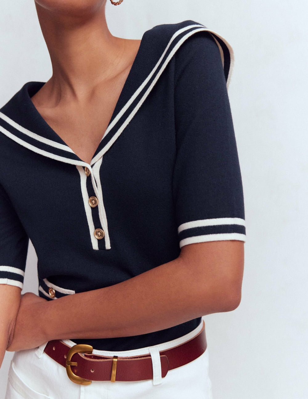 Sailor Collar sweater-Navy / Boden Discount