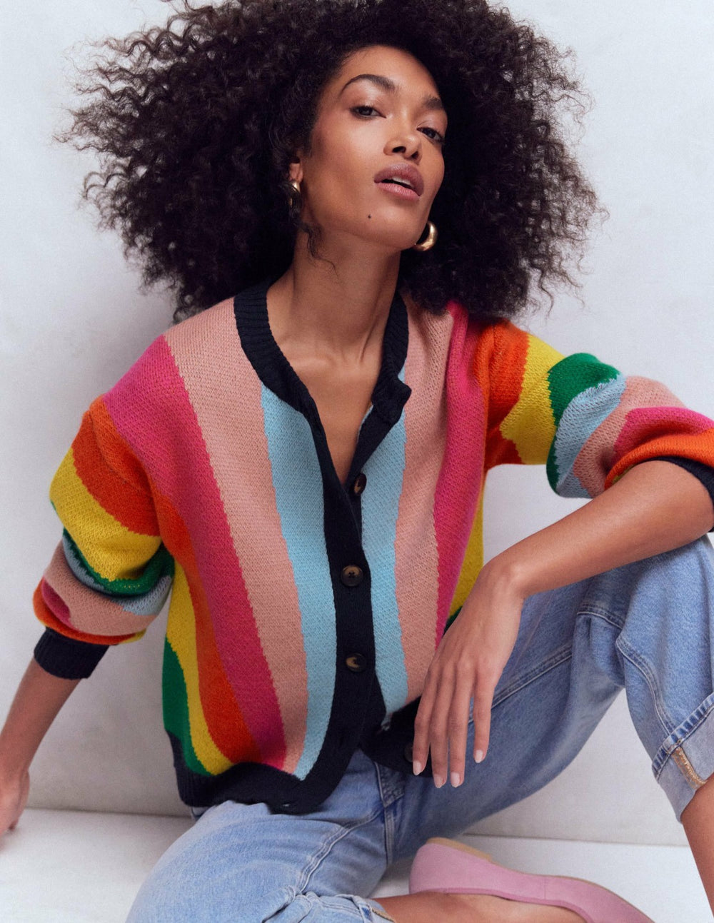 Abi Jacquard Cardigan-Multi Rainbow / Boden On sale