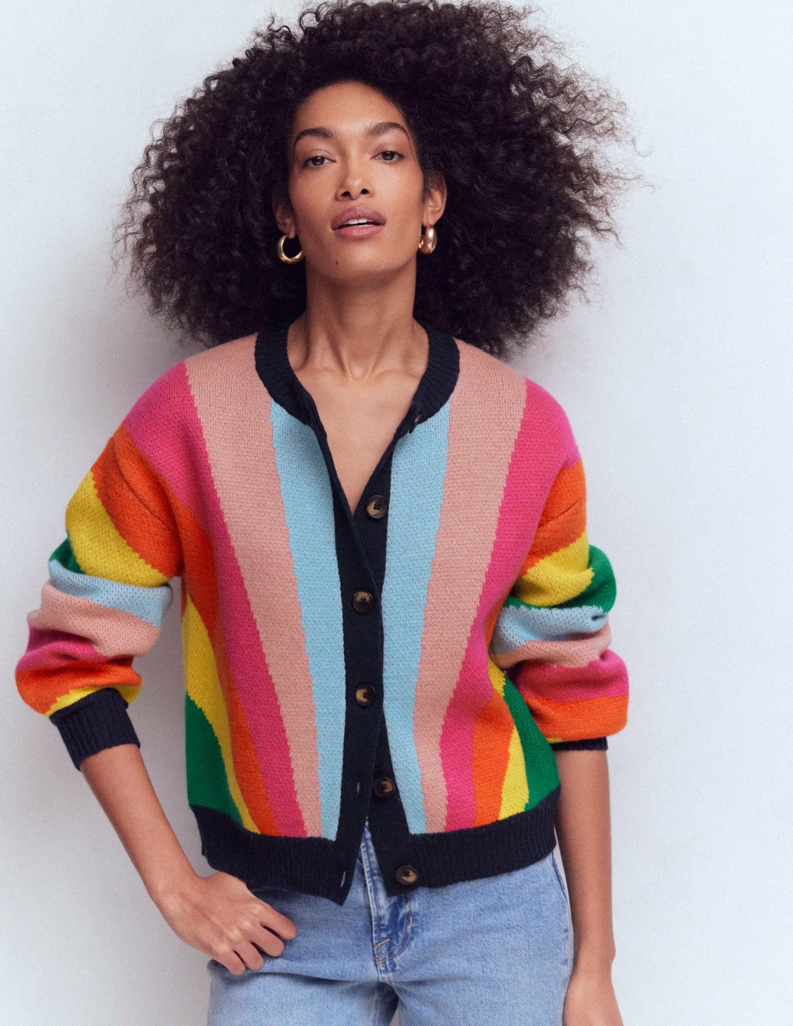 Abi Jacquard Cardigan-Multi Rainbow / Boden On sale