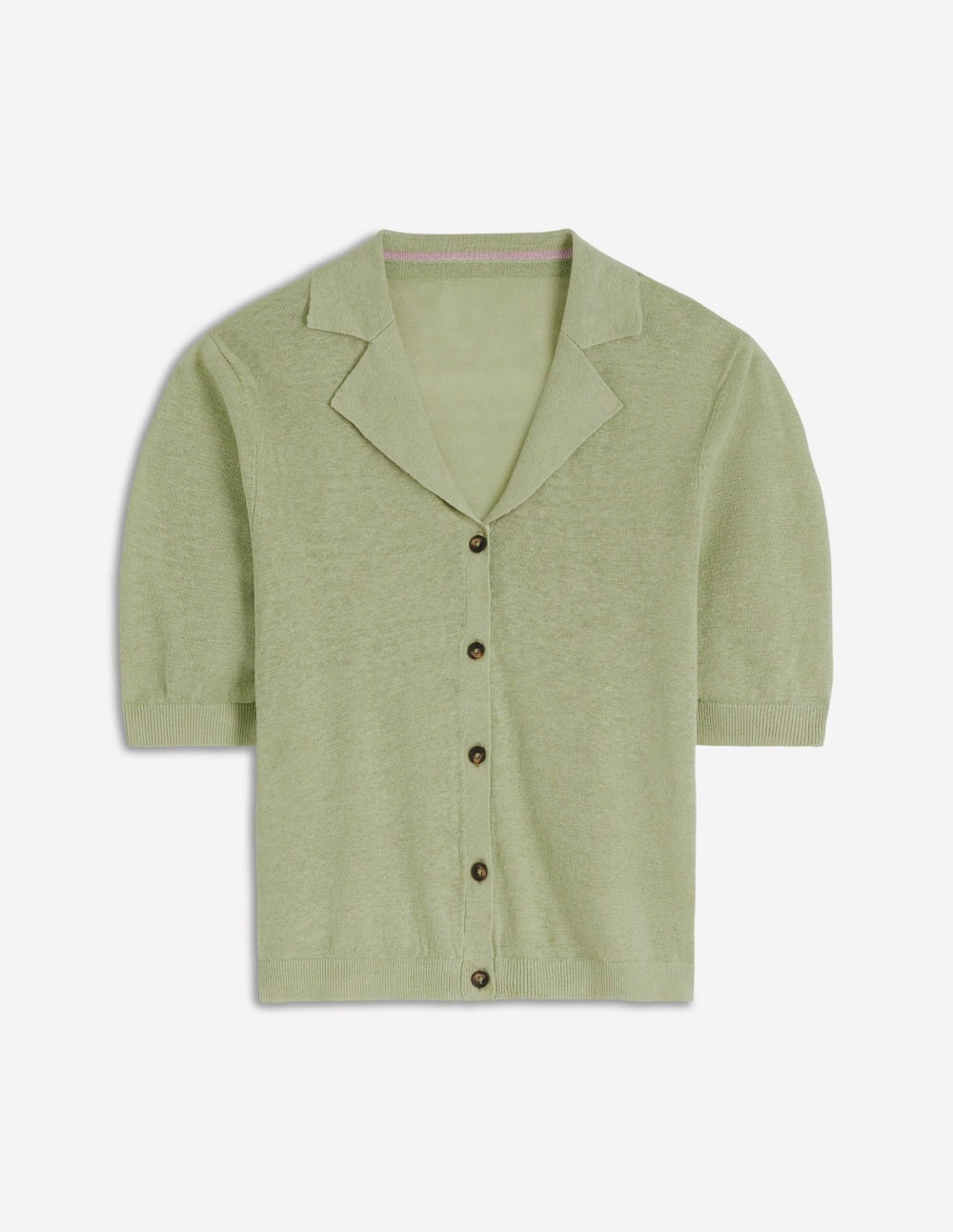 Agnes Collar Linen Cardigan-Green / Boden Sale