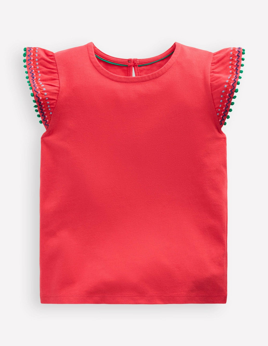 Flutter Sleeve Trim Top-Jam Red / Boden Outlet