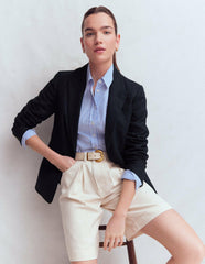 Stamford Linen Blazer-Navy / Boden Online