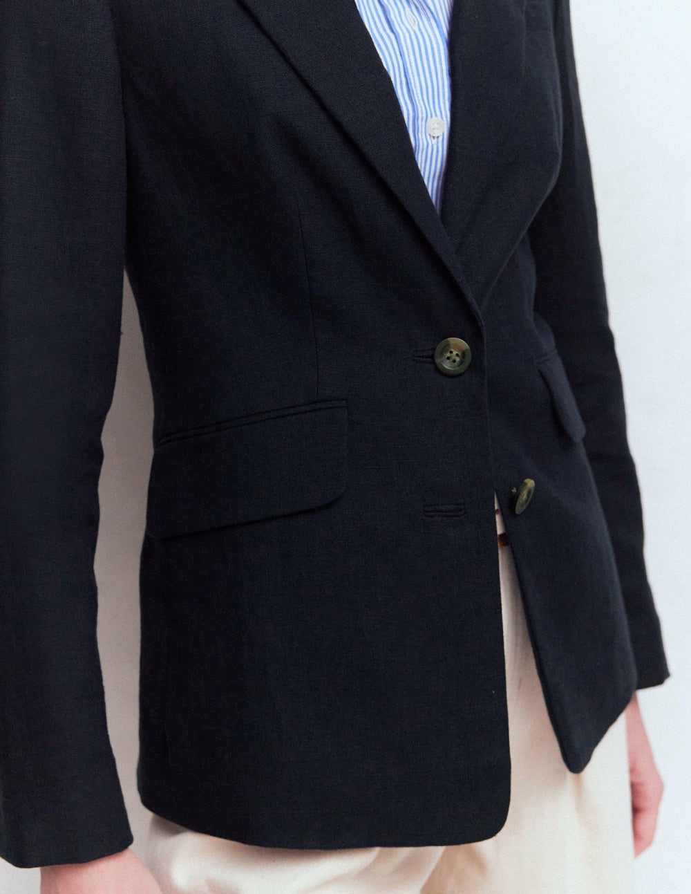 Stamford Linen Blazer-Navy / Boden Online