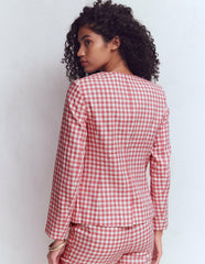 Hampstead Linen Blazer-Vintage Rose Gingham / Boden Outlet