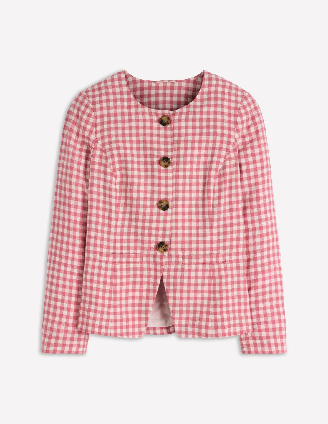 Hampstead Linen Blazer-Vintage Rose Gingham / Boden Outlet