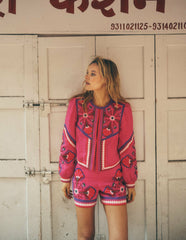 Embroidered Linen Jacket-Pink Peony, Embroidered / Boden Discount