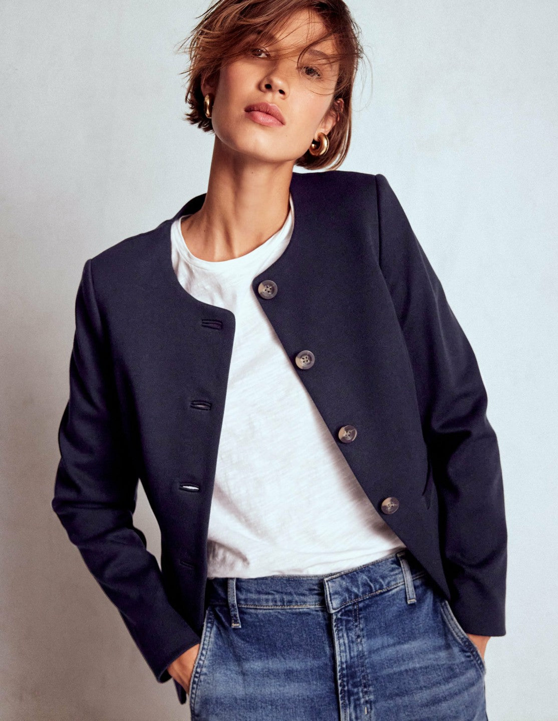Hampstead Ponte Twill Blazer-Navy / Boden
