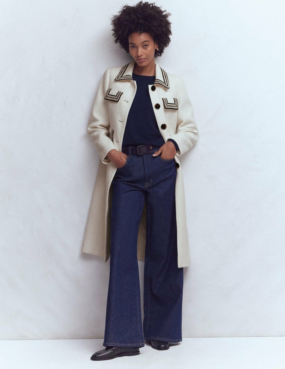 Pocket Detail Coat-Ivory / Boden Discount