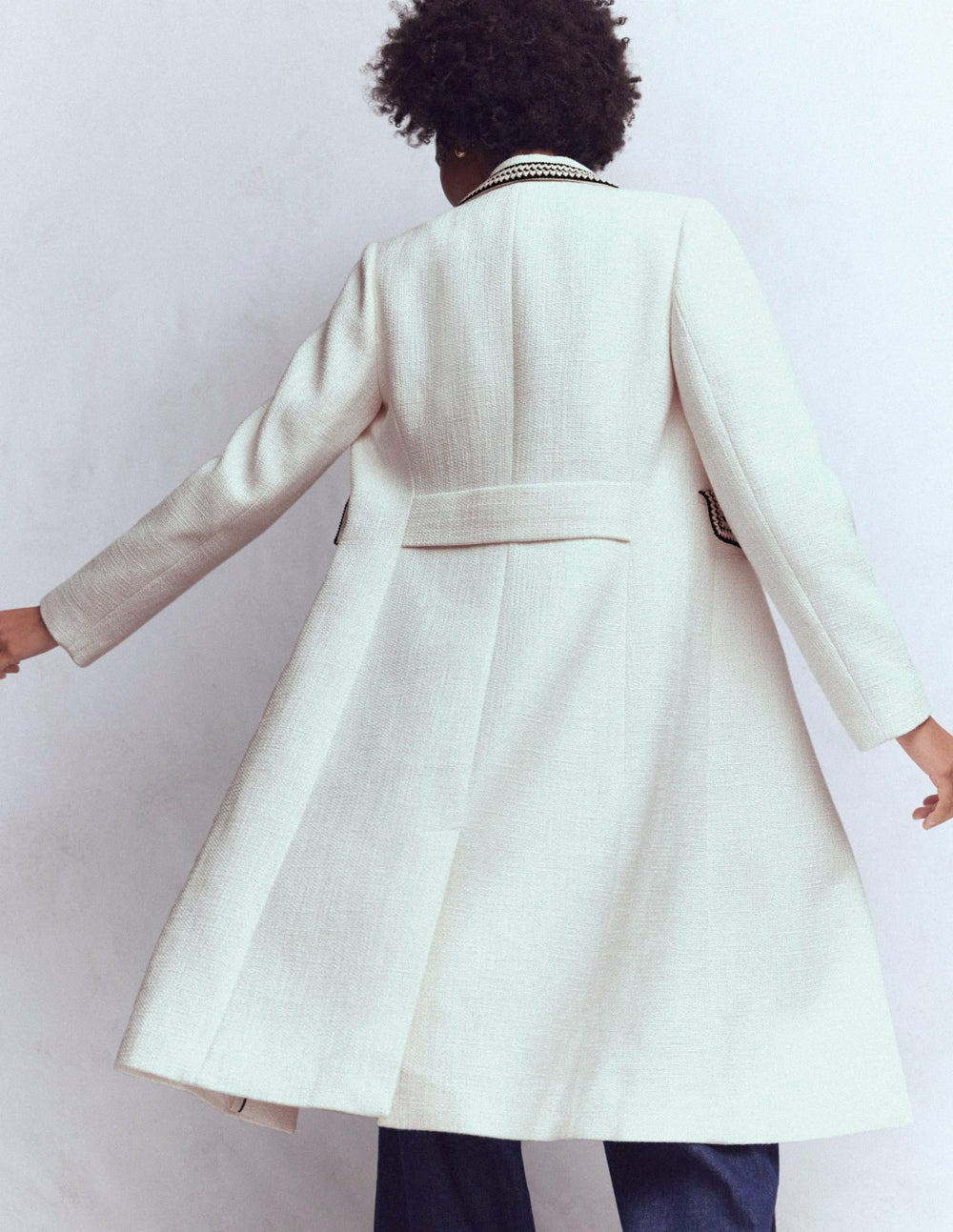Pocket Detail Coat-Ivory / Boden Discount