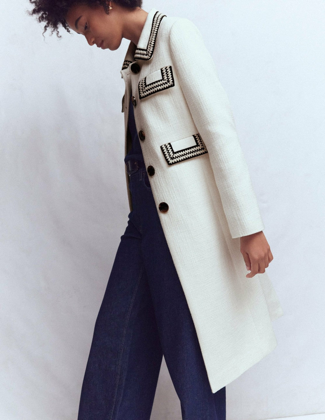 Pocket Detail Coat-Ivory / Boden Discount
