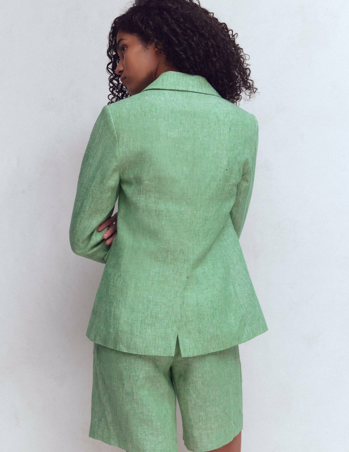 Stamford Linen Blazer-Aloe Green Chambray / Boden On sale
