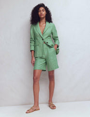 Stamford Linen Blazer-Aloe Green Chambray / Boden On sale