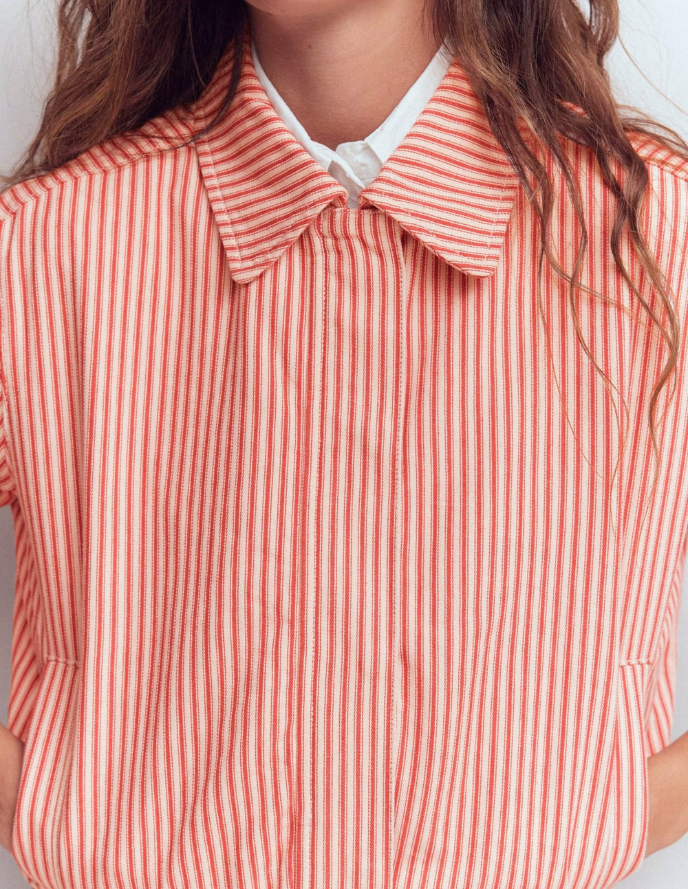 Harrington Jacket-Red Tram Stripe / Boden Sale