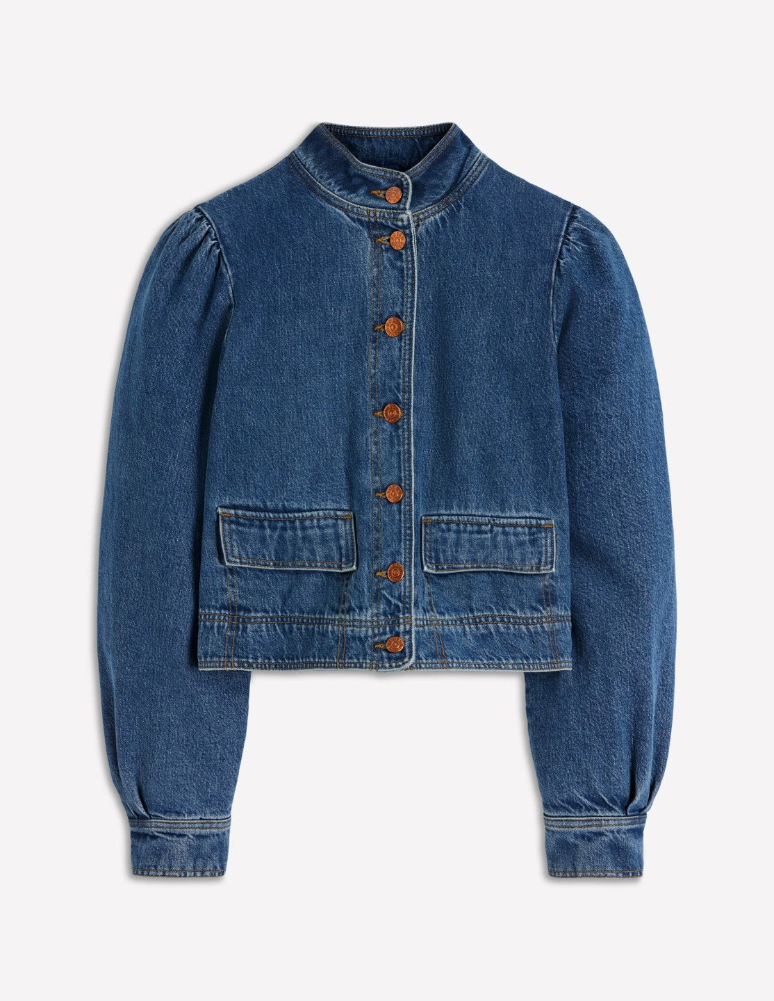 Topstitch Denim Jacket-Mid Wash, Denim / Boden Online