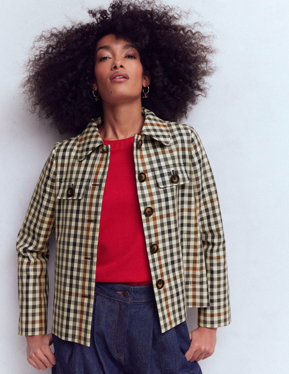 Gloucester Mac-Grey, Brown Multigingham / Boden Outlet