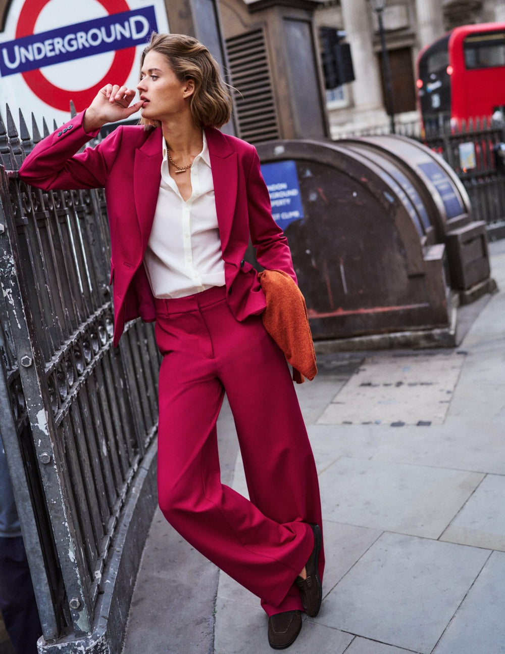 Marylebone Ponte Blazer-Pomegranate / Boden On sale